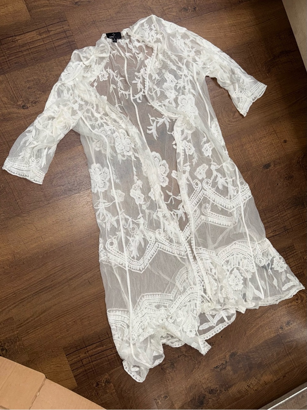 $25 
Ronni Nicole Sheer Lace Overlay in White